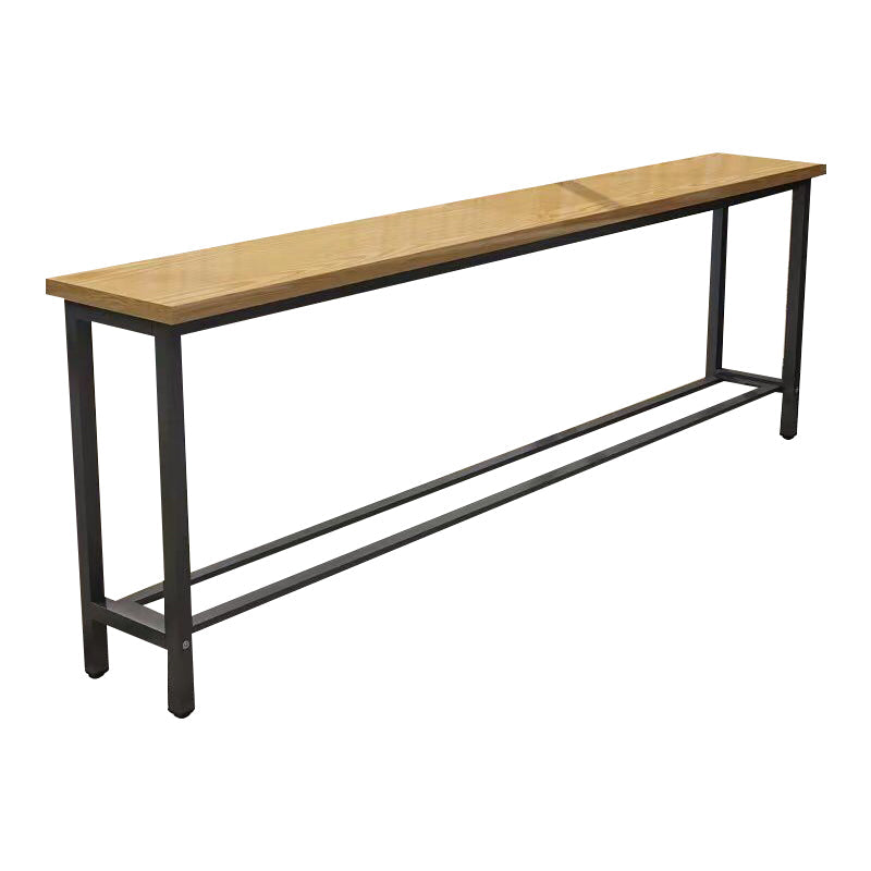 Modern Wood Counter Table Rectangle Top Table with Black Base Clearhalo 'Bar Furniture' 'Bar Tables' 'bar_tables' 'furn' 'furn_bar_tables' 'Furniture' 'Kitchen & Dining Furniture' 6037359