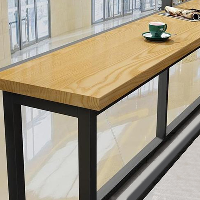 Modern Wood Counter Table Rectangle Top Table with Black Base Clearhalo 'Bar Furniture' 'Bar Tables' 'bar_tables' 'furn' 'furn_bar_tables' 'Furniture' 'Kitchen & Dining Furniture' 6037360