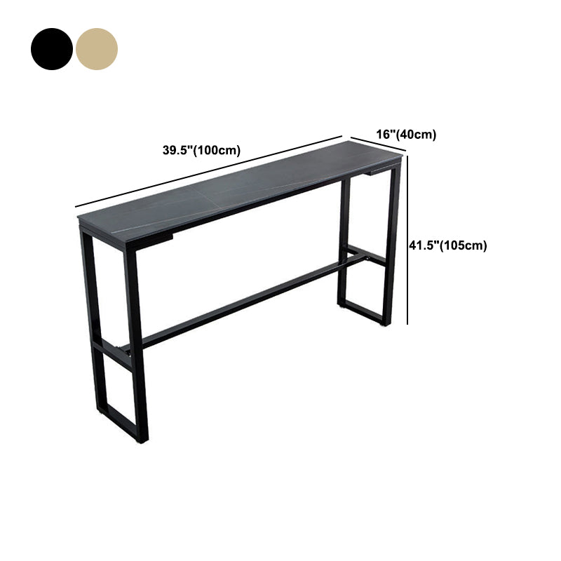 Faux Marble Counter Dining Table Contemporary Metal Base Counter Wine Table