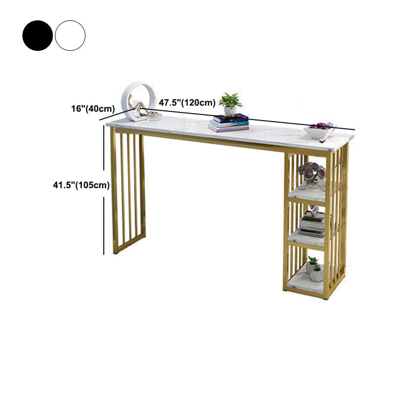 Faux Marble Counter Height Bar Table Glam Metal Base Counter Wine Table Clearhalo 'Bar Furniture' 'Bar Tables' 'bar_tables' 'furn' 'furn_bar_tables' 'Furniture' 'Kitchen & Dining Furniture' 6037419