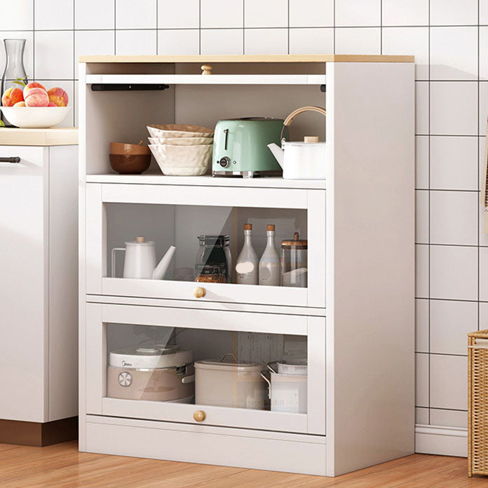 Server da pranzo in legno con porte di vetro moderno server buffet per cucina