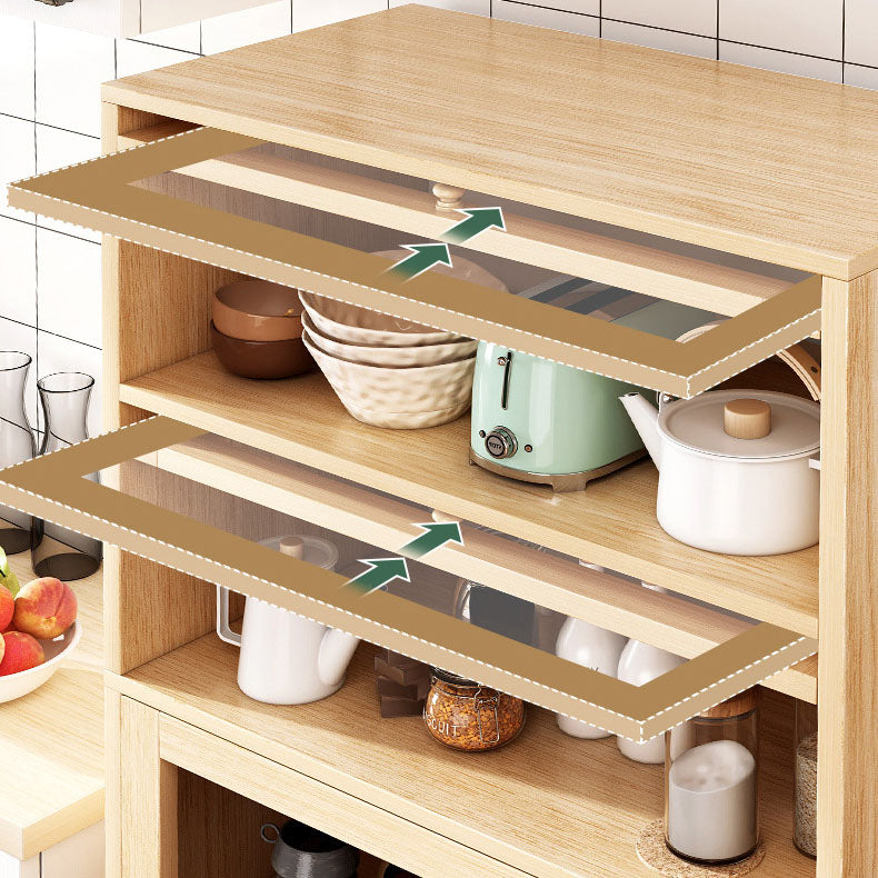 Server da pranzo in legno con porte di vetro moderno server buffet per cucina