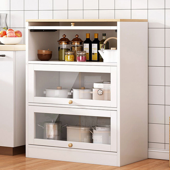 Server da pranzo in legno con porte di vetro moderno server buffet per cucina