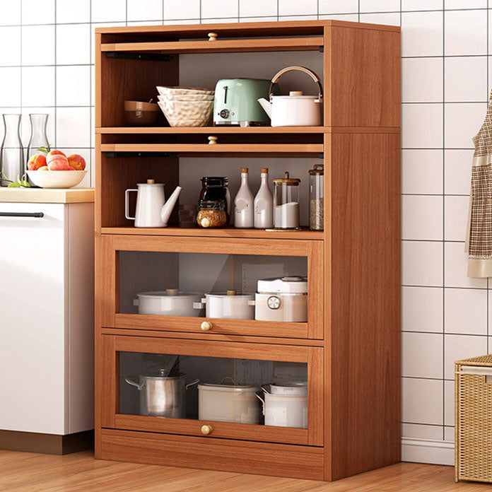 Server da pranzo in legno con porte di vetro moderno server buffet per cucina