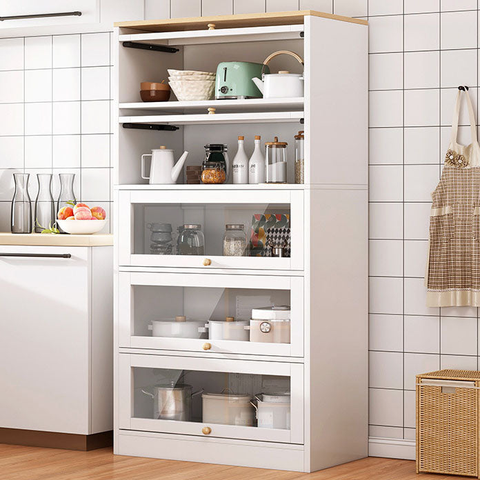 Server da pranzo in legno con porte di vetro moderno server buffet per cucina