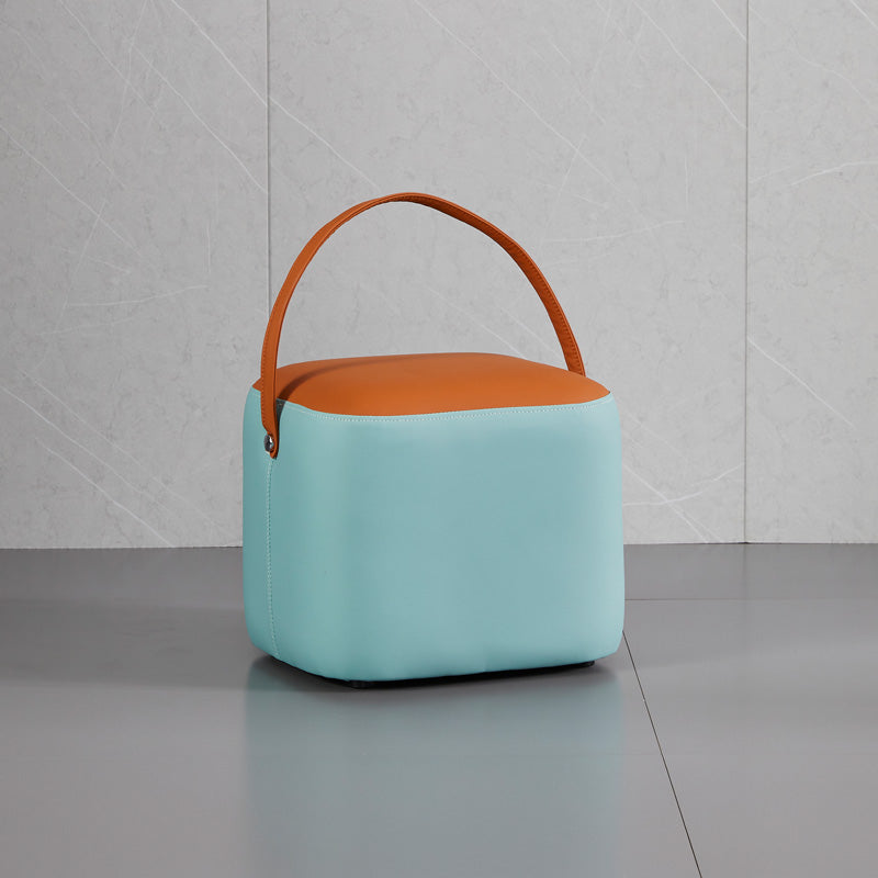 POUF OTTOMANO DE POUF OTTOMANO Capazonado de cuero Genuino