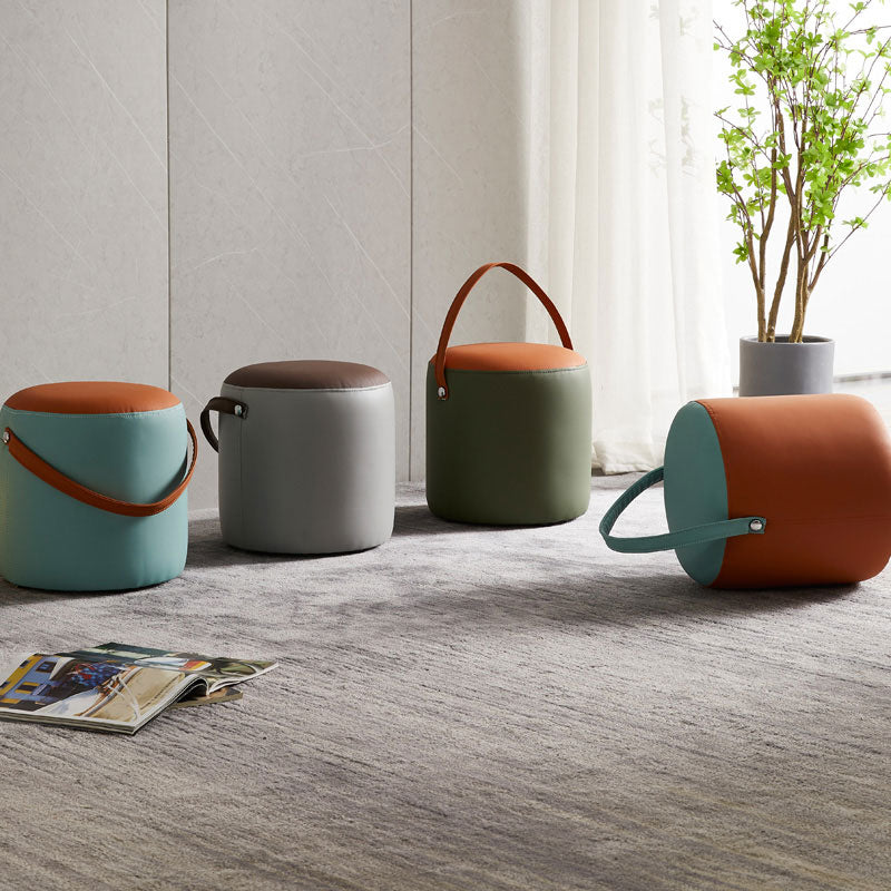 POUF OTTOMANO DE POUF OTTOMANO Capazonado de cuero Genuino