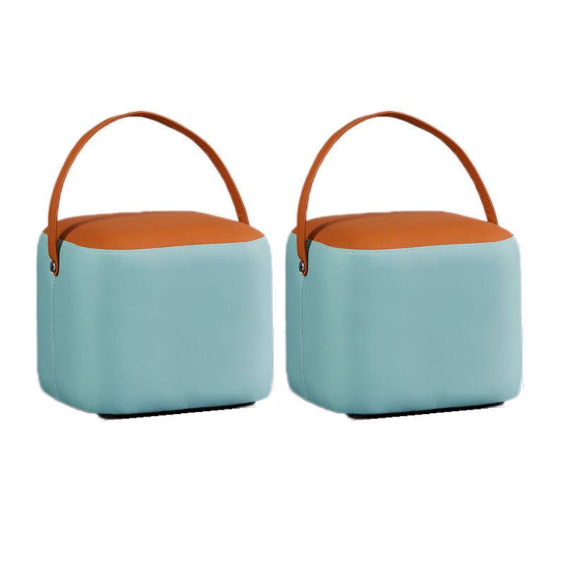 POUF OTTOMANO DE POUF OTTOMANO Capazonado de cuero Genuino