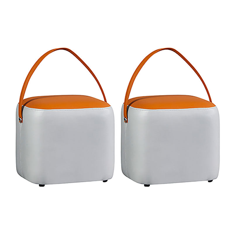 POUF OTTOMANO DE POUF OTTOMANO Capazonado de cuero Genuino