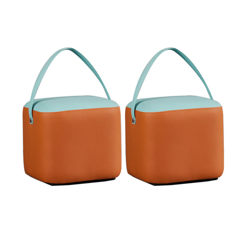 POUF OTTOMANO DE POUF OTTOMANO Capazonado de cuero Genuino