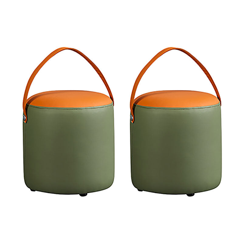 POUF OTTOMANO DE POUF OTTOMANO Capazonado de cuero Genuino