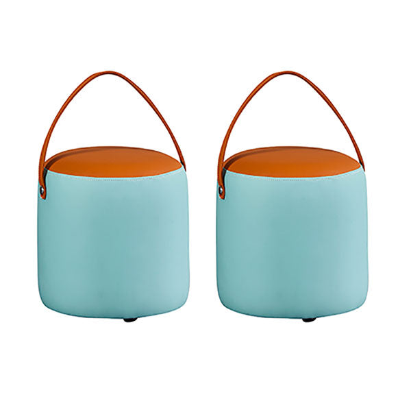 POUF OTTOMANO DE POUF OTTOMANO Capazonado de cuero Genuino