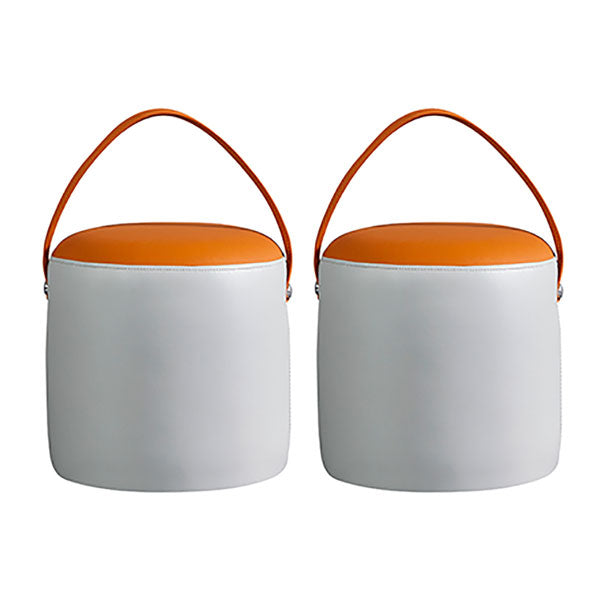 POUF OTTOMANO DE POUF OTTOMANO Capazonado de cuero Genuino