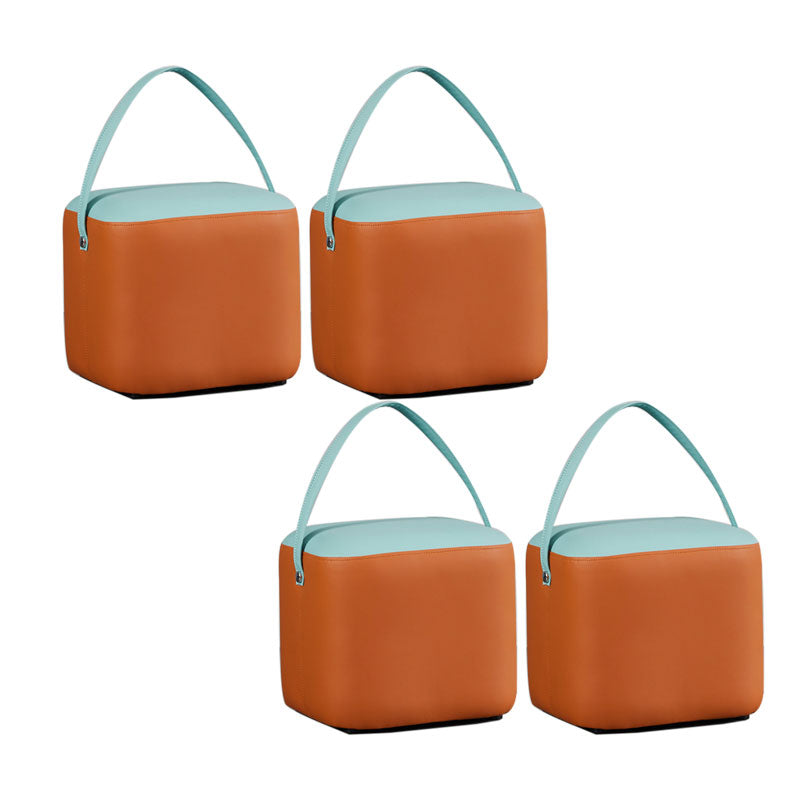 POUF OTTOMANO DE POUF OTTOMANO Capazonado de cuero Genuino