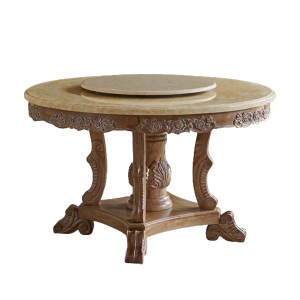 Victoria Round Table Set 1/2/5 Pieces Dining Set for Home Use White 63"L x 63"W Clearhalo 'Dining Room Sets' 'Dining Tables & Seating' 'dining_room_set' 'furn' 'furn_dining_room_set' 'Furniture' 'Kitchen & Dining Furniture' 6037646