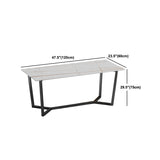 Modern Rectangle Stone Table Set 1/2/7 Pieces Dining Set for Kitchen Clearhalo 'Dining Room Sets' 'Dining Tables & Seating' 'dining_room_set' 'furn' 'furn_dining_room_set' 'Furniture' 'Kitchen & Dining Furniture' 6037692