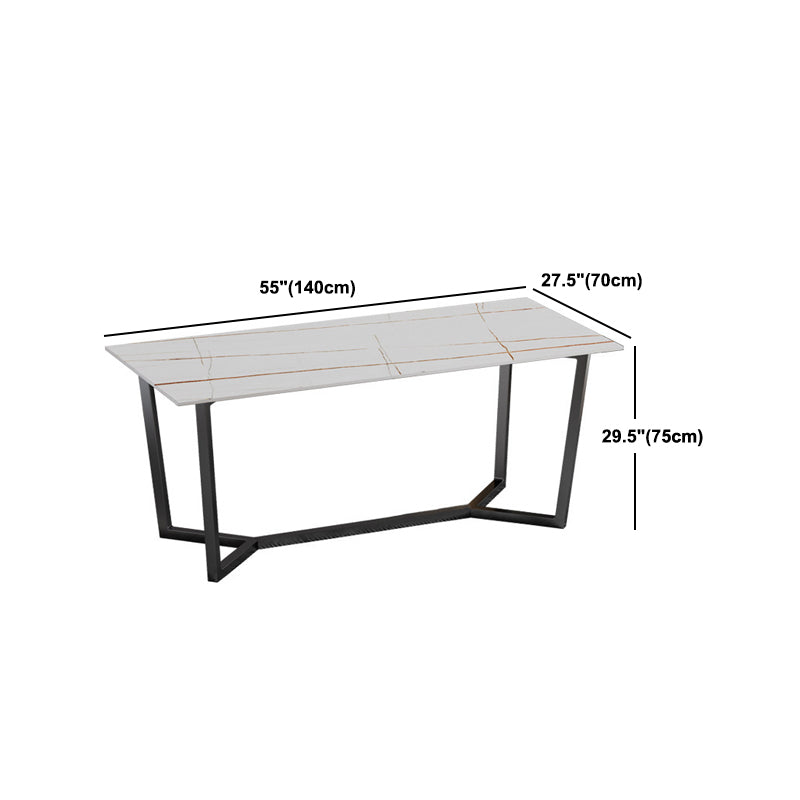 Modern Rectangle Stone Table Set 1/2/7 Pieces Dining Set for Kitchen Clearhalo 'Dining Room Sets' 'Dining Tables & Seating' 'dining_room_set' 'furn' 'furn_dining_room_set' 'Furniture' 'Kitchen & Dining Furniture' 6037693