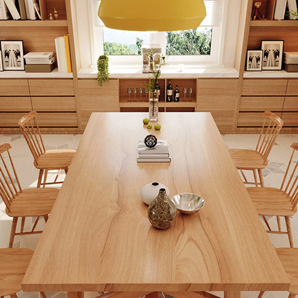 Moderno 1/2/7 pezzi rettangolare set da pranzo in legno massiccio con sedie in legno