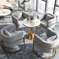 Glam Style Faux Marble Dining Set Round 1/2/3/5 Pieces Dining Set for Home Use