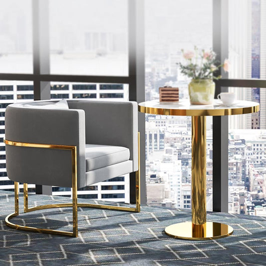 Juego de comedor de mármol de moda de estilo glamoroso