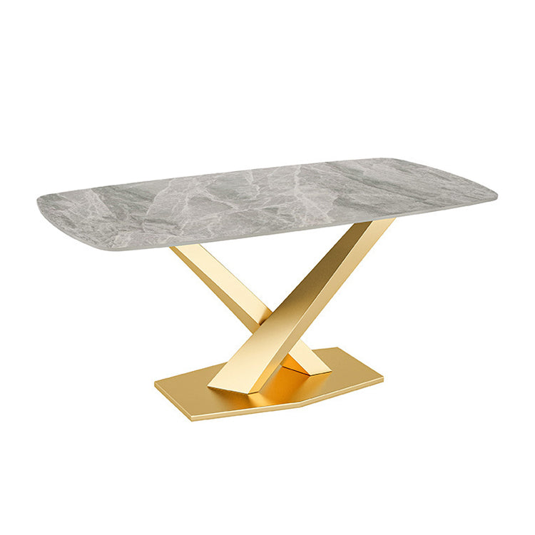 Glam Rectangle Stone Table Set 1/4/5/7 Pieces Dining Set for Kitchen