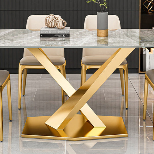 Juego de mesa de piedra rectangular glamorosa 1/4/5/7 piezas de comedor para cocina