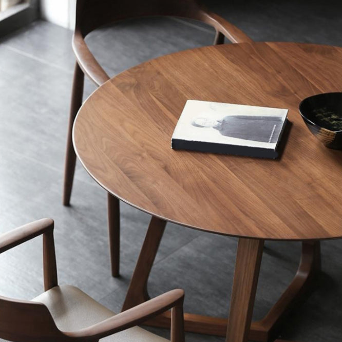 モダンなスタイルラウンドウッドテーブルセット1/2/4/7ピースキッチン用ダイニングセット