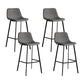 Modern Armless Bar Stool PU Leather Low Back Stools with Metal Frame