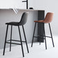 Modern Armless Bar Stool PU Leather Low Back Stools with Metal Frame
