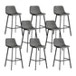 Modern Armless Bar Stool PU Leather Low Back Stools with Metal Frame