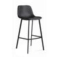 Modern Armless Bar Stool PU Leather Low Back Stools with Metal Frame