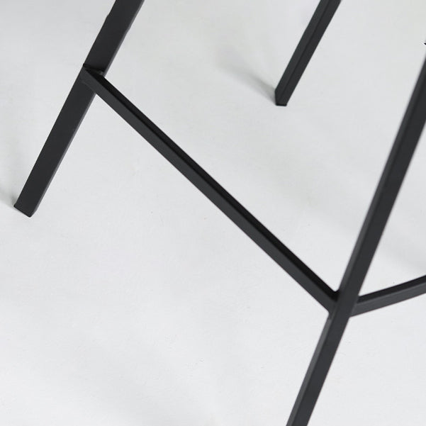 Sgabelli da bar moderni senza bracciole in pelle posteriore con telaio metallico