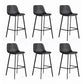 Modern Armless Bar Stool PU Leather Low Back Stools with Metal Frame