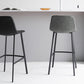 Modern Armless Bar Stool PU Leather Low Back Stools with Metal Frame