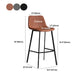 Modern Armless Bar Stool PU Leather Low Back Stools with Metal Frame