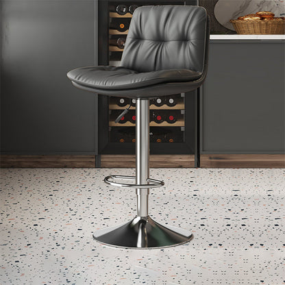 Sgabello da bar in pelle di altezza regolabile scandinava