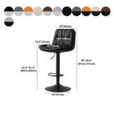 Scandinavian Adjustable Height Bar Stool Leather Upholstered Bar Stool