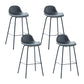 Contemporary Footrest Low Back Bar Stool Leather Counter Stool for Living Room Dark Blue 4 Piece Set Clearhalo 'Bar Furniture' 'Bar Stools' 'bar_stools' 'furn' 'furn_bar_stools' 'Furniture' 'Kitchen & Dining Furniture' 6038807