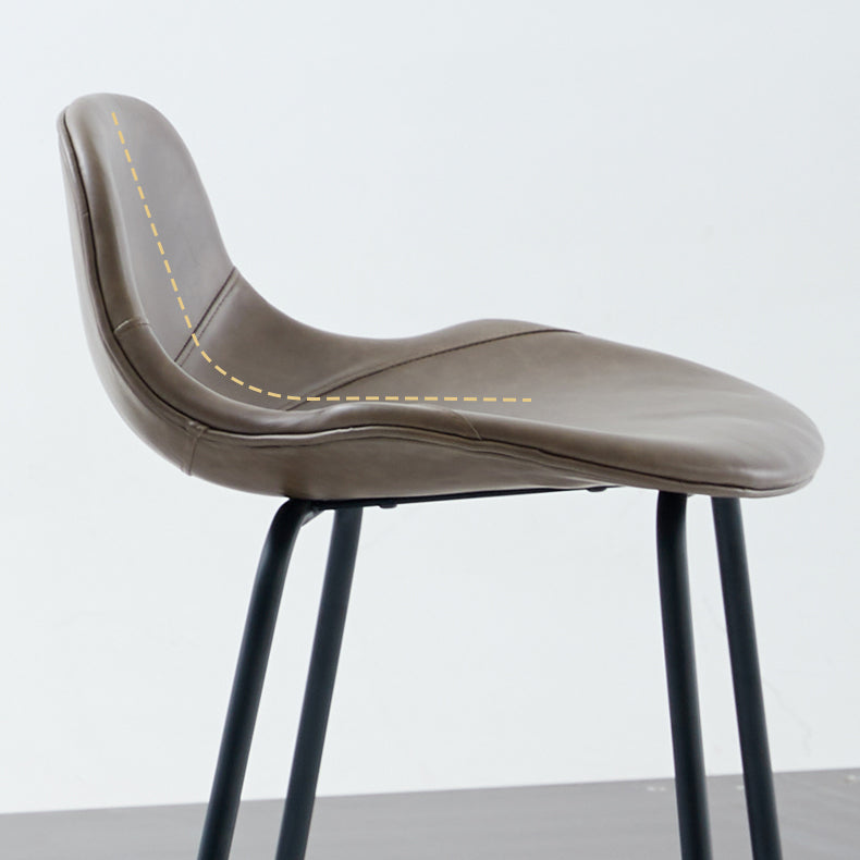 Contemporary Footrest Low Back Bar Stool Leather Counter Stool for Living Room Clearhalo 'Bar Furniture' 'Bar Stools' 'bar_stools' 'furn' 'furn_bar_stools' 'Furniture' 'Kitchen & Dining Furniture' 6038817