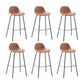 Contemporary Footrest Low Back Bar Stool Leather Counter Stool for Living Room Dark Brown 6 Piece Set Clearhalo 'Bar Furniture' 'Bar Stools' 'bar_stools' 'furn' 'furn_bar_stools' 'Furniture' 'Kitchen & Dining Furniture' 6038818