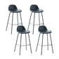 Contemporary Footrest Low Back Bar Stool Leather Counter Stool for Living Room Black 4 Piece Set Clearhalo 'Bar Furniture' 'Bar Stools' 'bar_stools' 'furn' 'furn_bar_stools' 'Furniture' 'Kitchen & Dining Furniture' 6038824