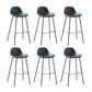 Contemporary Footrest Low Back Bar Stool Leather Counter Stool for Living Room Black 6 Piece Set Clearhalo 'Bar Furniture' 'Bar Stools' 'bar_stools' 'furn' 'furn_bar_stools' 'Furniture' 'Kitchen & Dining Furniture' 6038826