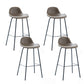 Contemporary Footrest Low Back Bar Stool Leather Counter Stool for Living Room Khaki 4 Piece Set Clearhalo 'Bar Furniture' 'Bar Stools' 'bar_stools' 'furn' 'furn_bar_stools' 'Furniture' 'Kitchen & Dining Furniture' 6038830