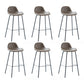 Contemporary Footrest Low Back Bar Stool Leather Counter Stool for Living Room Khaki 6 Piece Set Clearhalo 'Bar Furniture' 'Bar Stools' 'bar_stools' 'furn' 'furn_bar_stools' 'Furniture' 'Kitchen & Dining Furniture' 6038831