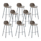 Contemporary Footrest Low Back Bar Stool Leather Counter Stool for Living Room Khaki 8 Piece Set Clearhalo 'Bar Furniture' 'Bar Stools' 'bar_stools' 'furn' 'furn_bar_stools' 'Furniture' 'Kitchen & Dining Furniture' 6038832