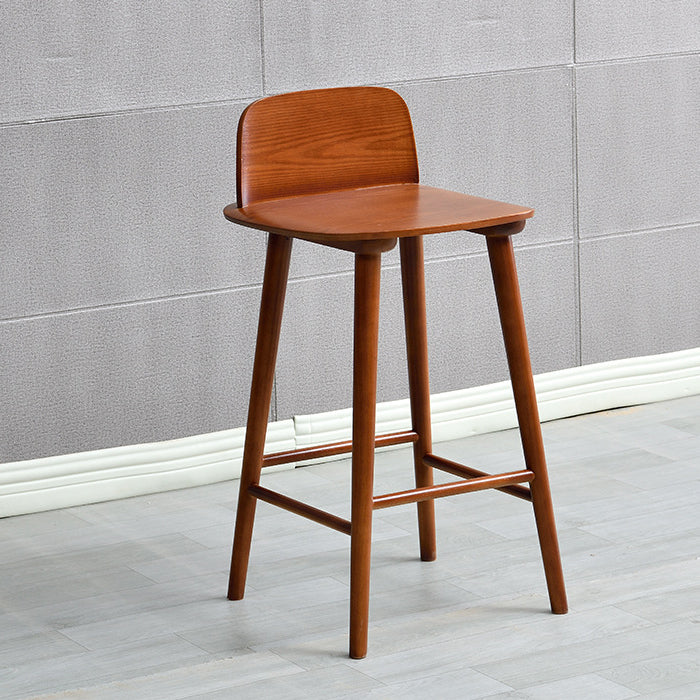 Modern Rubberwood Bar Stool Low Back Counter Height Bar Stool