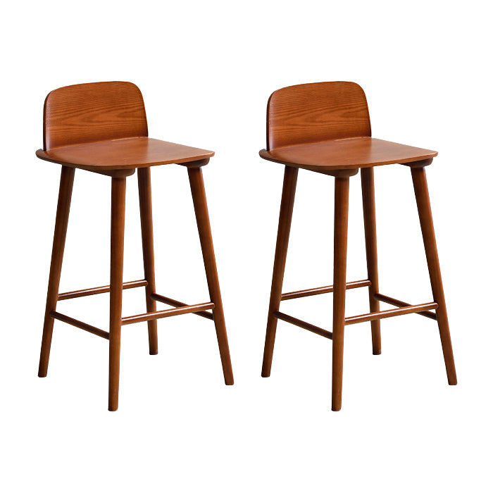 Modern Rubberwood Bar Stool Low Back Counter Height Bar Stool