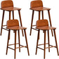 Modern Rubberwood Bar Stool Low Back Counter Height Bar Stool
