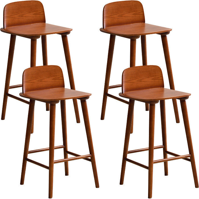 Modern Rubberwood Bar Stool Low Back Counter Height Bar Stool