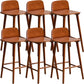 Modern Rubberwood Bar Stool Low Back Counter Height Bar Stool
